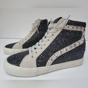 Vintage Havana Dormy Women's Black Sparkly High Top Sneakers Size 6.5